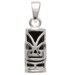 Pendentif Tiki en argent 925/000 rhodié et imitation onyx.