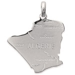 Pendentif Algérie en argent 925/000 rhodié.
