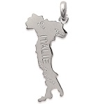 Pendentif Italie en argent 925/000 rhodié.