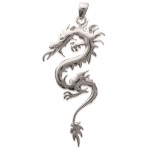 Pendentif dragon en argent 925/000 rhodié.