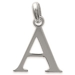 Pendentif en argent 925/000 rhodié. Lettre A.