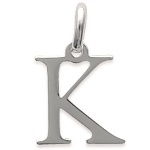 Pendentif en argent 925/000 rhodié. Lettre K.