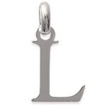 Pendentif en argent 925/000 rhodié. Lettre L.