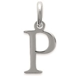 Pendentif en argent 925/000 rhodié. Lettre P.