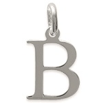 Pendentif en argent 925/000 rhodié. Lettre B.