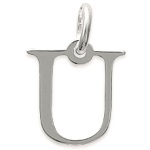 Pendentif en argent 925/000 rhodié. Lettre U.