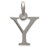 Pendentif en argent 925/000 rhodié. Lettre Y.