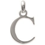 Pendentif en argent 925/000 rhodié. Lettre C.