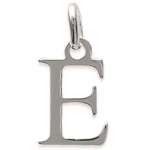 Pendentif en argent 925/000 rhodié. Lettre E.