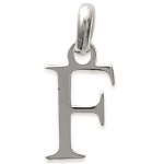 Pendentif en argent 925/000 rhodié. Lettre F.