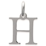 Pendentif en argent 925/000 rhodié. Lettre H.