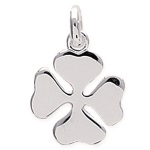 Pendentif trèfle à quatre feuilles en argent 925/000 rhodié.