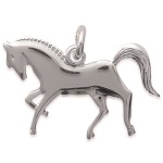 Pendentif cheval en argent 925/000 rhodié.