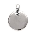 Petit pendentif rond en argent 925/000 rhodié.