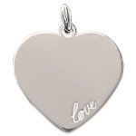 Pendentif cœur avec inscription love 925/000 rhodié.