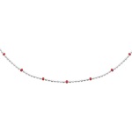 Collier en argent 925/000 rhodié et perles en émail.