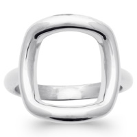 Bague de forme carré en argent 925/000 rhodié.