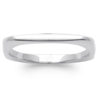 Bague de forme carré en argent 925/000 rhodié.