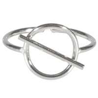 Bague composée d'un cercle barré en acier 316L argenté. Taille ajustable.