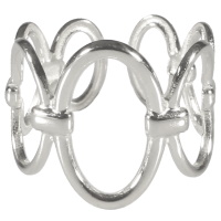 Bague en forme de chaîne en acier argenté. Taille ajustable.