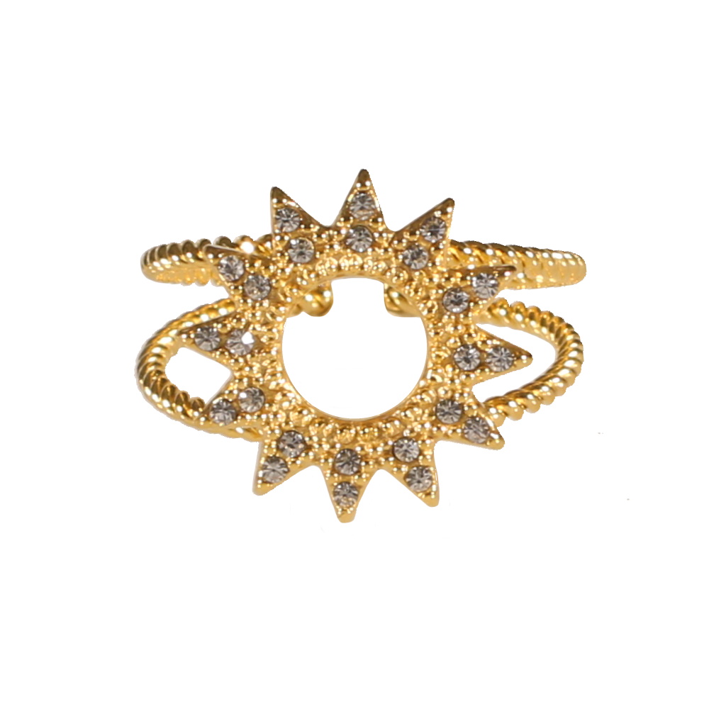 Bague en acier inoxydable - étoile strass - NewShopMode