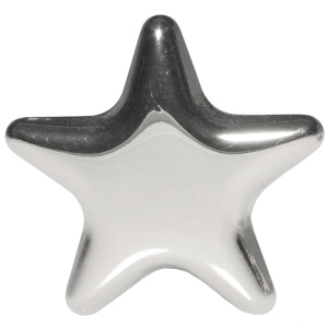 Bague en forme d'étoile en acier argenté. Taille ajustable.