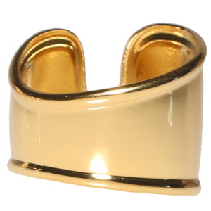 Bague en acier doré. Taille ajustable.