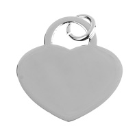 Pendentif cœur en argent 925/000 rhodié.