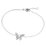 Bracelet Papillon en argent 925/000 rhodié.