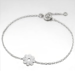 Bracelet fleur en argent 925/000 rhodié.