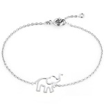 Bracelet avec éléphant ajouré en argent 925/000 rhodié.