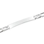 Bracelet gourmette en argent 925/000 rhodié. Souvenir impérissable, cette gourmette personnalisable ravira toute petite fille, comme tout petit garçon !