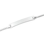 Bracelet gourmette en argent 925/000 rhodié. Souvenir impérissable, cette gourmette personnalisable ravira toute petite fille, comme tout petit garçon !