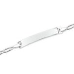 Bracelet gourmette en argent 925/000 rhodié. Souvenir impérissable, cette gourmette personnalisable ravira toute petite fille, comme tout petit garçon !