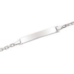 Bracelet gourmette en argent 925/000 rhodié. Souvenir impérissable, cette gourmette personnalisable ravira toute petite fille, comme tout petit garçon !