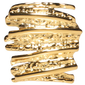Bague en acier doré. Taille ajustable.