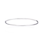 Bracelet jonc rigide en argent 925/000 rhodié. Fil rond.