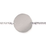 Bracelet pastille plate en argent 925/000.