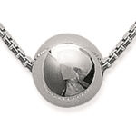 Collier en argent 925/000 tenant une boule.