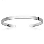 Bracelet jonc rigide en argent 925/000 rhodié.