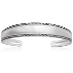 Bracelet jonc rigide en argent 925/000 rhodié.