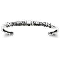 Bracelet jonc rigide ouvert pour homme de style tribal en argent 925/000.