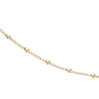 Bracelet chaîne boules en plaqué or jaune 18 carats. Fermoir mousqueton avec 3 cm de rallonge.