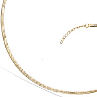 Bracelet chaîne maille serpent en plaqué or jaune 18 carats. Fermoir mousqueton avec 3 cm de rallonge.