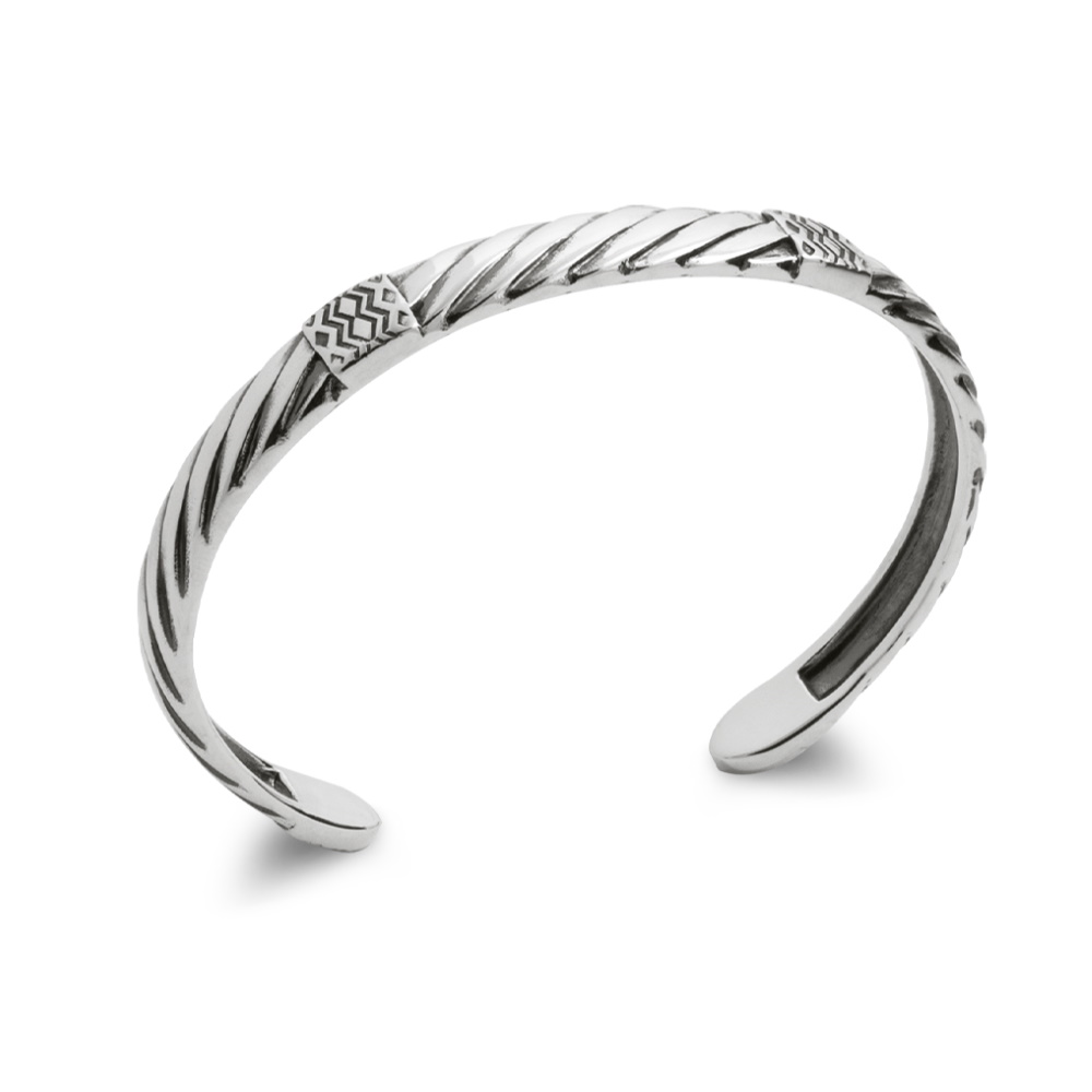 Bracelet Homme argent : Véritable jonc en argent pour homme