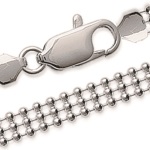 Bracelet en argent 925/000. Maille boule.