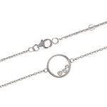 Bracelet cercle en argent 925/000 et oxydes de zirconium.