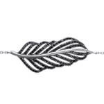 Bracelet feuille en argent 925/000 rhodié et pierres synthétiques.