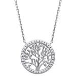 Collier arbre de vie en argent 925/000 rhodié et oxyde de zirconium.