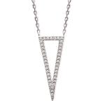 Collier triangle en argent 925/000 rhodié et oxyde de zirconium.